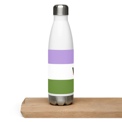 Stainless Steel Water Bottle – Genderqueer Flag | Inclusive Gender-Neutral Drinkware