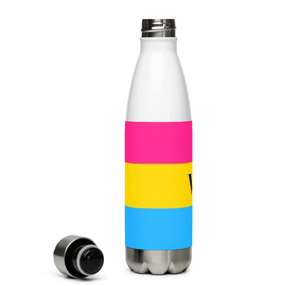 VOCE LINDX Pansexual Flag Stainless Steel Water Bottle – 500ml Insulated, Leak-Proof, BPA-Free, Gloss Finish