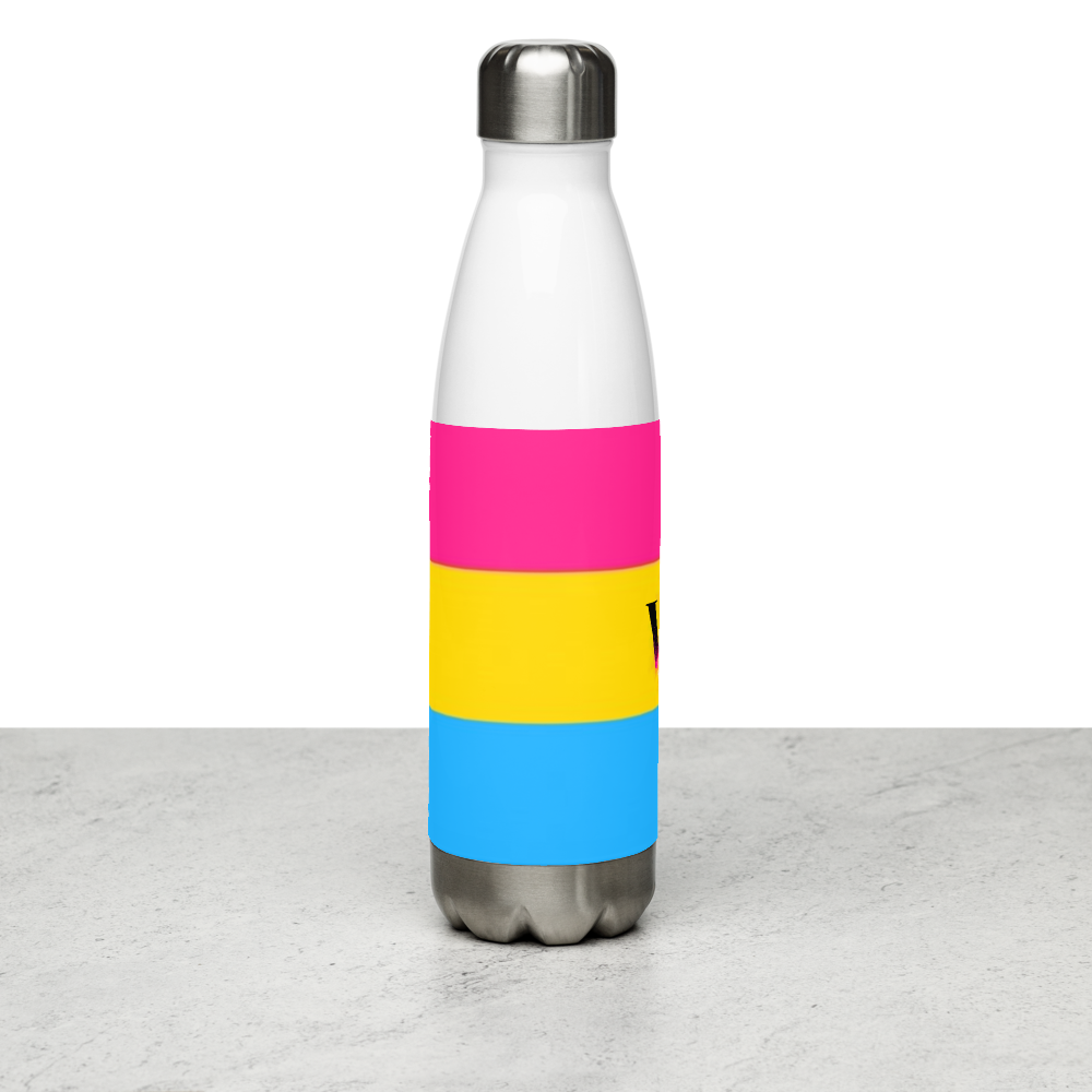 VOCE LINDX Pansexual Flag Stainless Steel Water Bottle – 500ml Insulated, Leak-Proof, BPA-Free, Gloss Finish