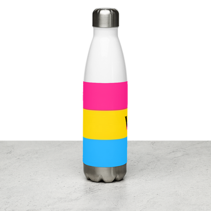 VOCE LINDX Pansexual Flag Stainless Steel Water Bottle – 500ml Insulated, Leak-Proof, BPA-Free, Gloss Finish
