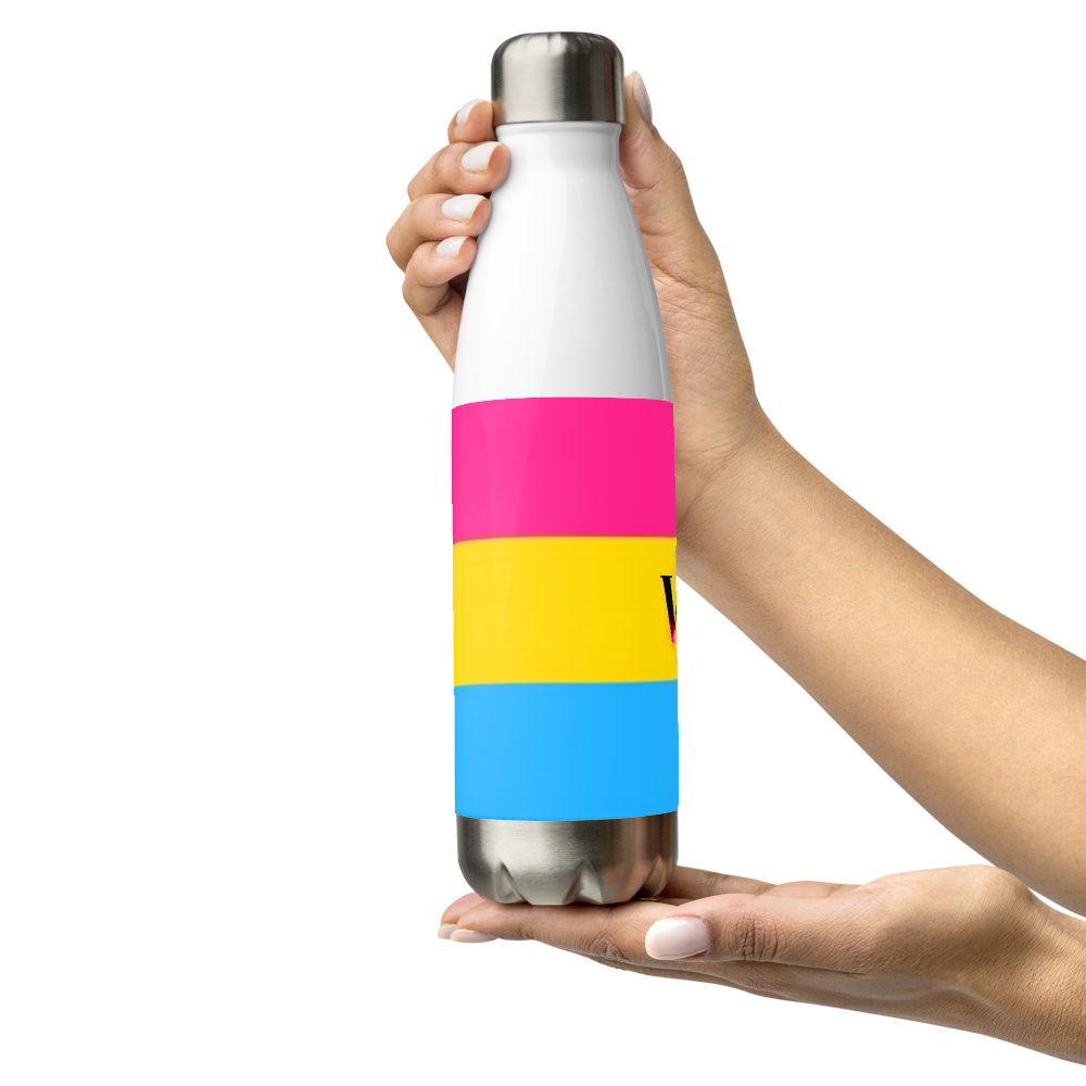 VOCE LINDX Pansexual Flag Stainless Steel Water Bottle – 500ml Insulated, Leak-Proof, BPA-Free, Gloss Finish
