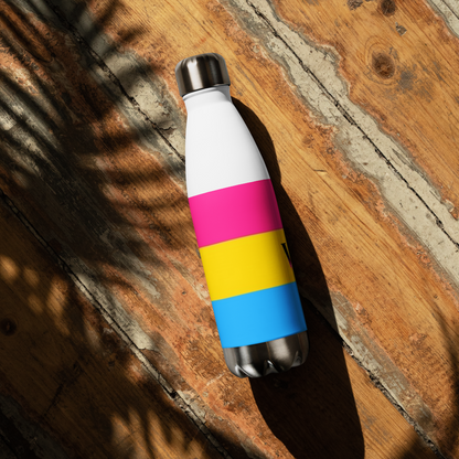 VOCE LINDX Pansexual Flag Stainless Steel Water Bottle – 500ml Insulated, Leak-Proof, BPA-Free, Gloss Finish