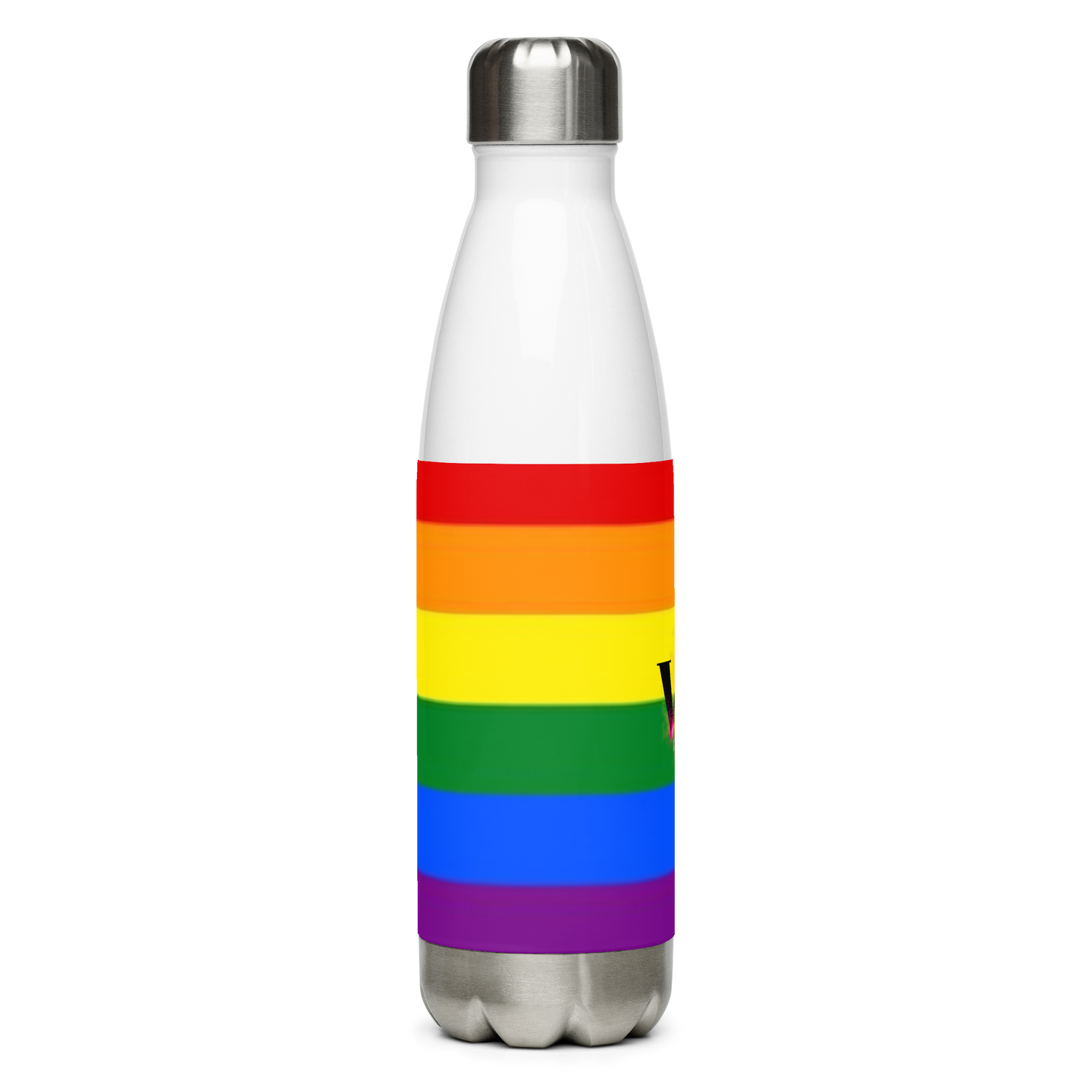 VOCE LINDX LGBTQIA+ 6‑Colours Flag Stainless Steel Water Bottle – 500 ml Vacuum‑Insulated, Leak‑Proof, Gloss Finish