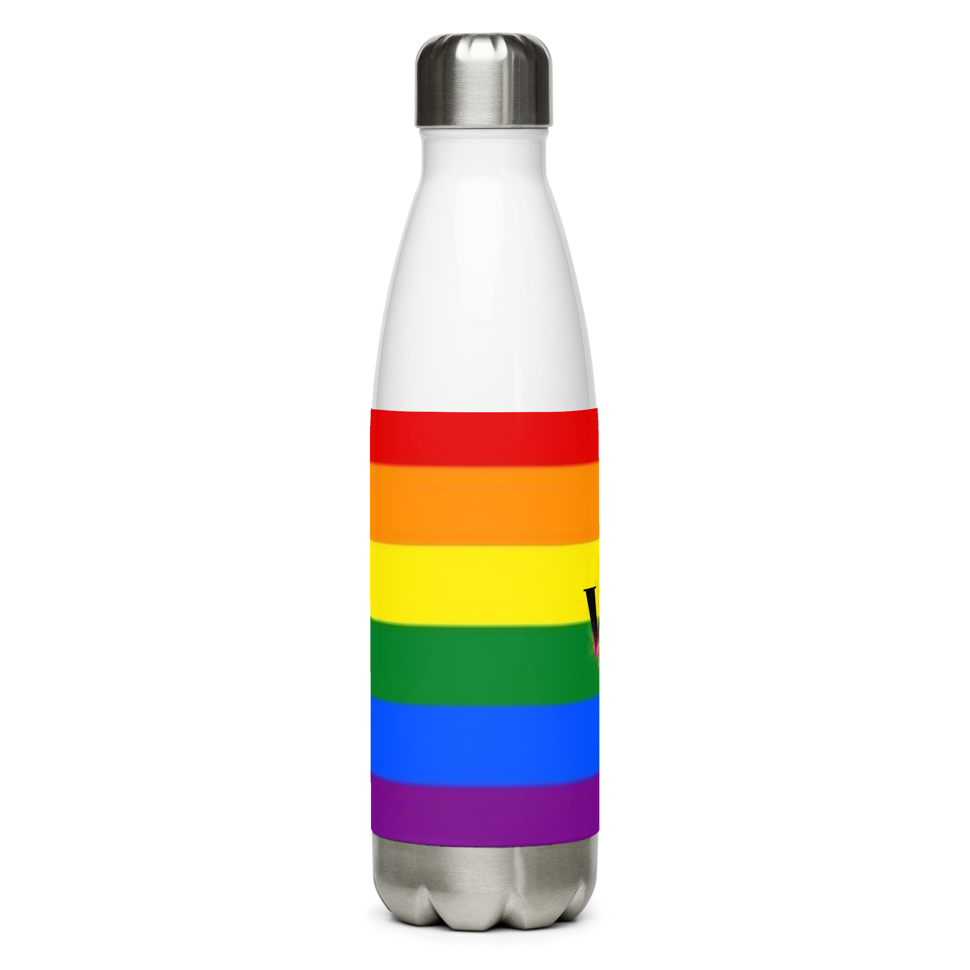 VOCE LINDX LGBTQIA+ 6‑Colours Flag Stainless Steel Water Bottle – 500 ml Vacuum‑Insulated, Leak‑Proof, Gloss Finish