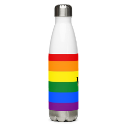 VOCE LINDX LGBTQIA+ 6‑Colours Flag Stainless Steel Water Bottle – 500 ml Vacuum‑Insulated, Leak‑Proof, Gloss Finish