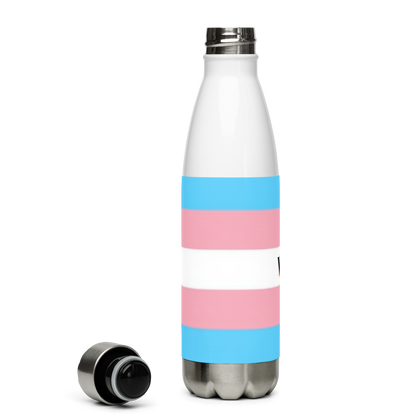 Stainless Steel Water Bottle – Transgender Pride Flag | Inclusive Gender-Neutral Drinkware