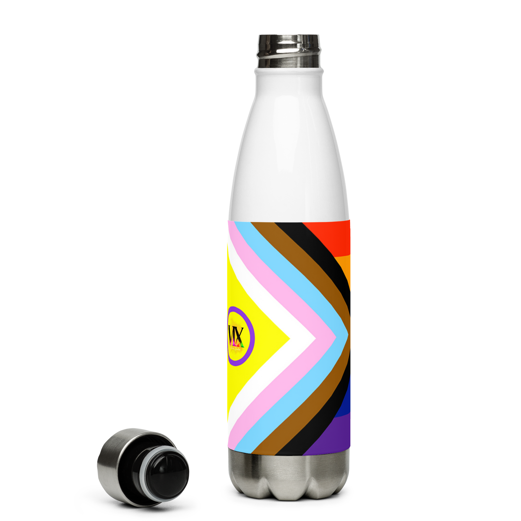 VOCE LINDX Non‑Binary &amp; Intersex‑Inclusive Pride Stainless Steel Water Bottle – 500 ml Vacuum‑Insulated, Leak‑Proof