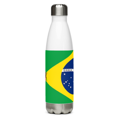VOCE LINDX Brazil Flag Stainless Steel Water Bottle – 500ml Vacuum-Insulated, Leak-Proof, BPA-Free Travel Flask