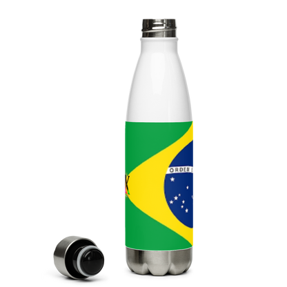 VOCE LINDX Brazil Flag Stainless Steel Water Bottle – 500ml Vacuum-Insulated, Leak-Proof, BPA-Free Travel Flask