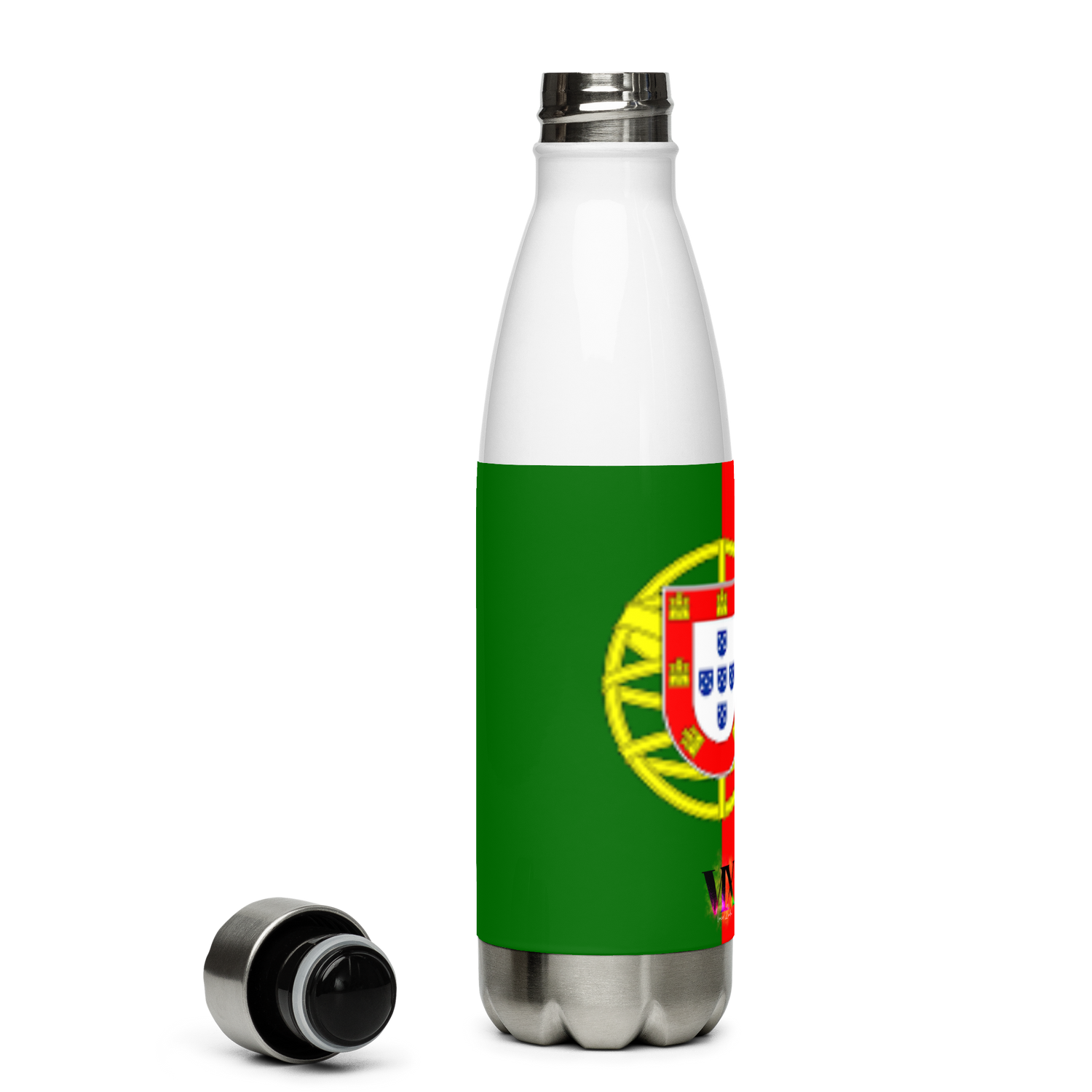 VOCE LINDX Portugal Flag Stainless Steel Water Bottle – 500ml Vacuum-Insulated, Leak-Proof, BPA-Free Flask