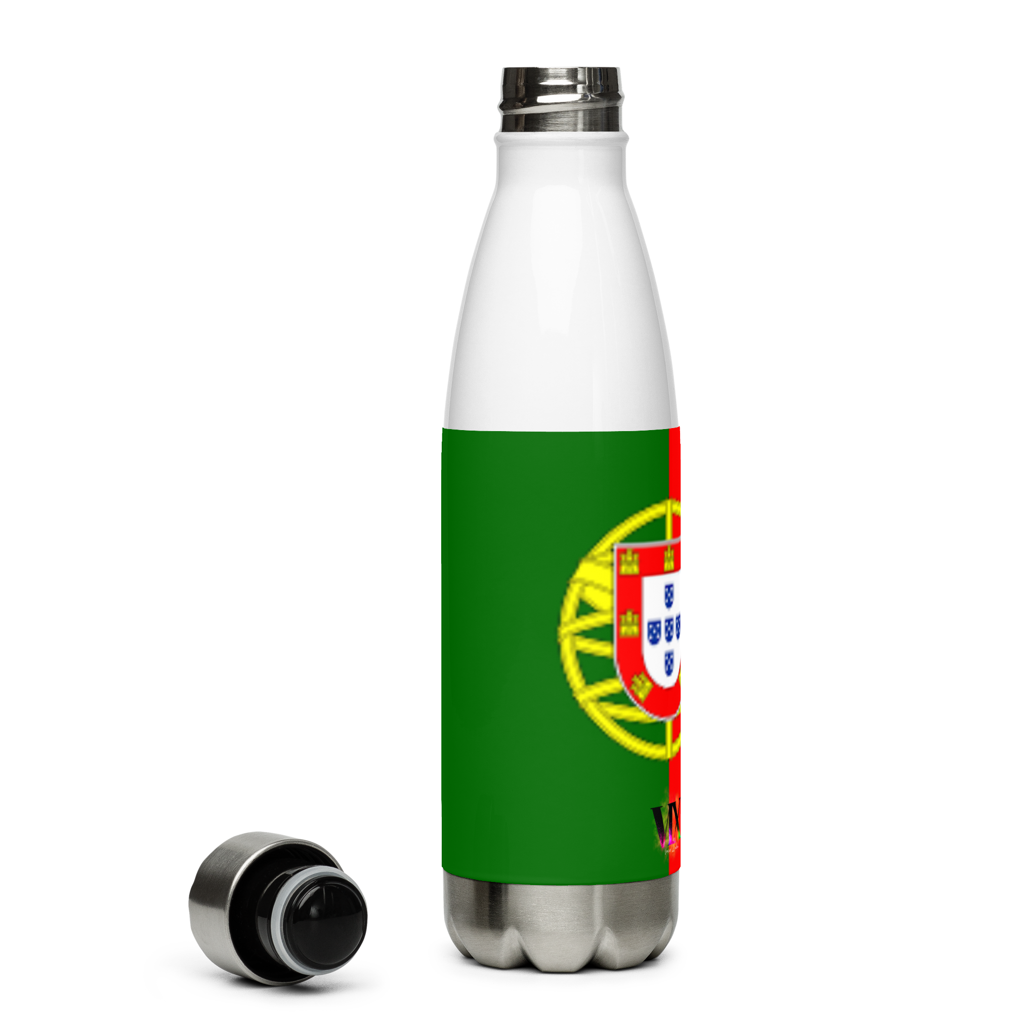 VOCE LINDX Portugal Flag Stainless Steel Water Bottle – 500ml Vacuum-Insulated, Leak-Proof, BPA-Free Flask