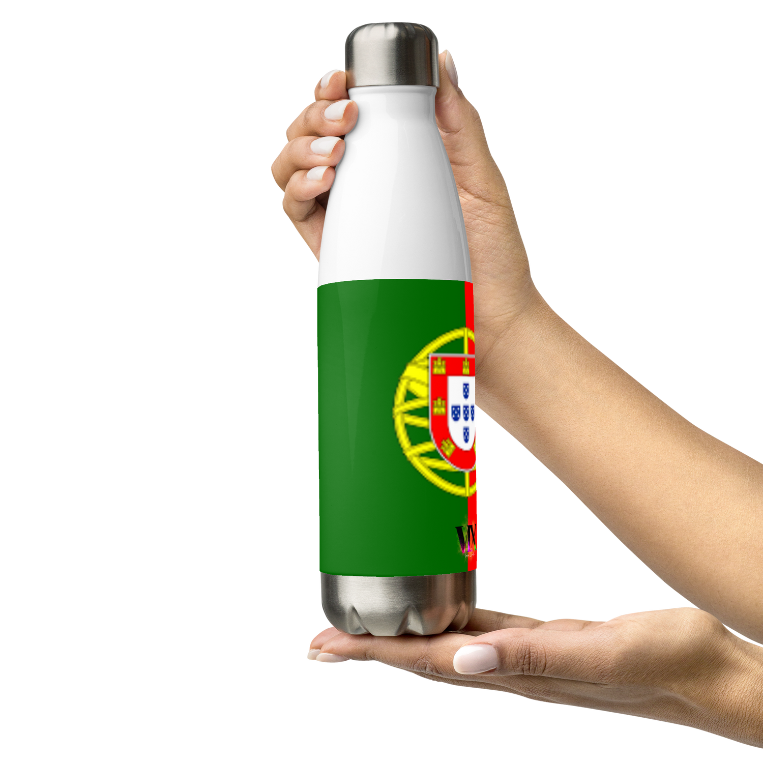 VOCE LINDX Portugal Flag Stainless Steel Water Bottle – 500ml Vacuum-Insulated, Leak-Proof, BPA-Free Flask