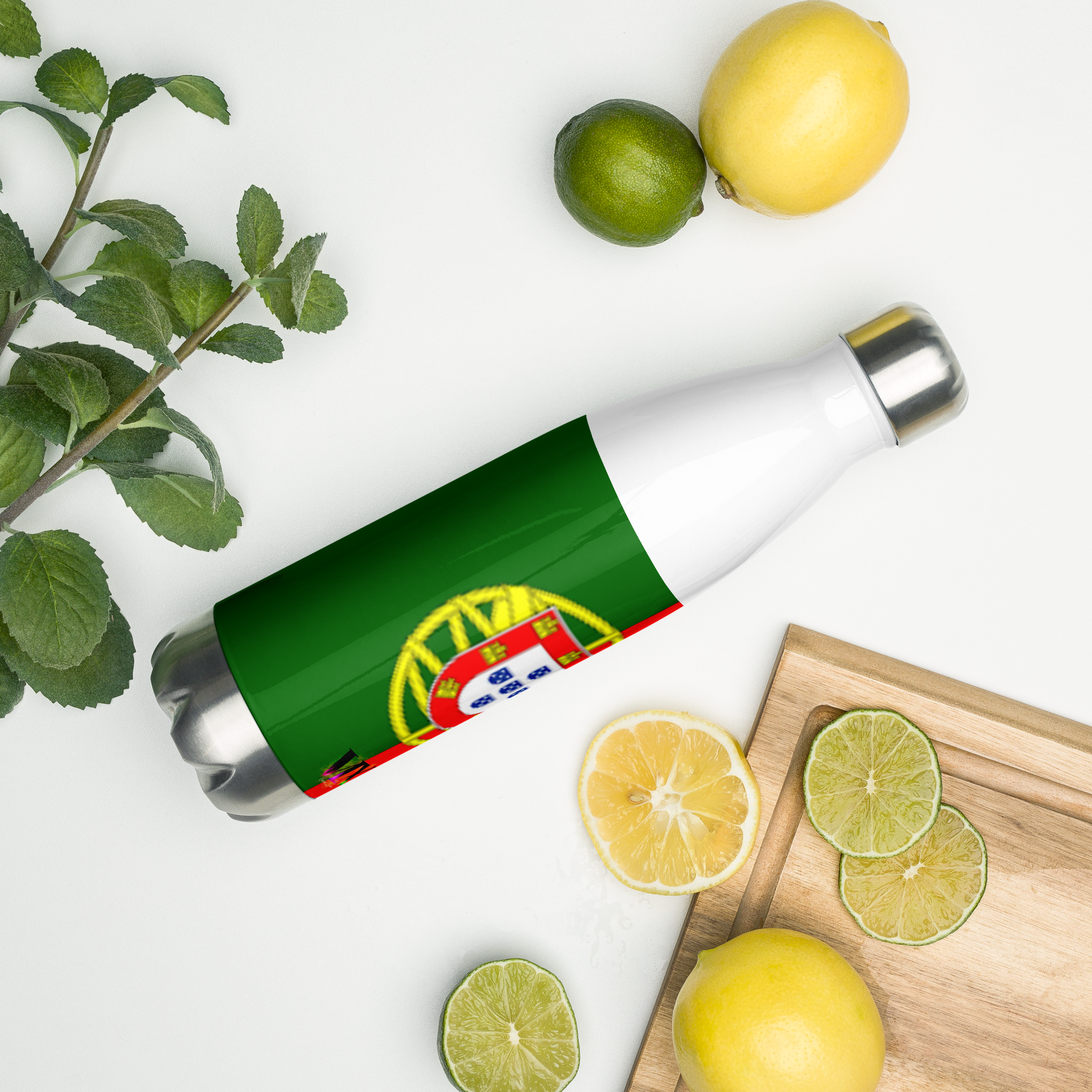 VOCE LINDX Portugal Flag Stainless Steel Water Bottle – 500ml Vacuum-Insulated, Leak-Proof, BPA-Free Flask