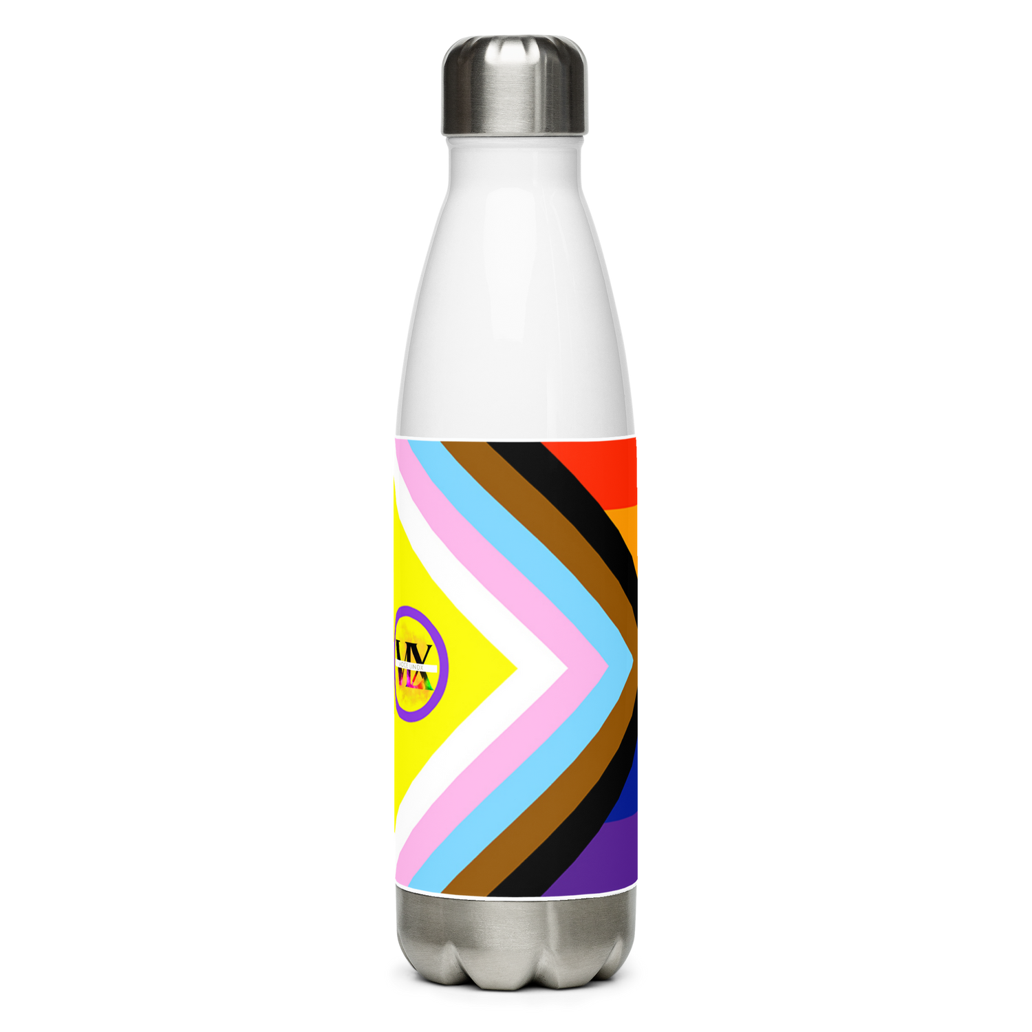 Intersex-Inclusive Pride Flag Stainless Steel Water Bottle – 500ml Reusable BPA-Free Insulated Flask | LGBTQIA+ Equality Design