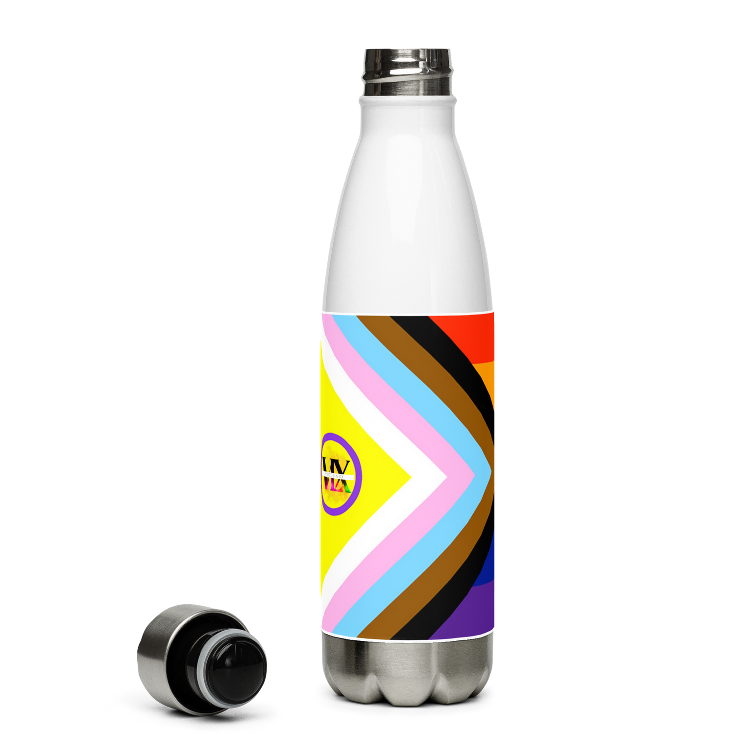 Intersex-Inclusive Pride Flag Stainless Steel Water Bottle – 500ml Reusable BPA-Free Insulated Flask | LGBTQIA+ Equality Design