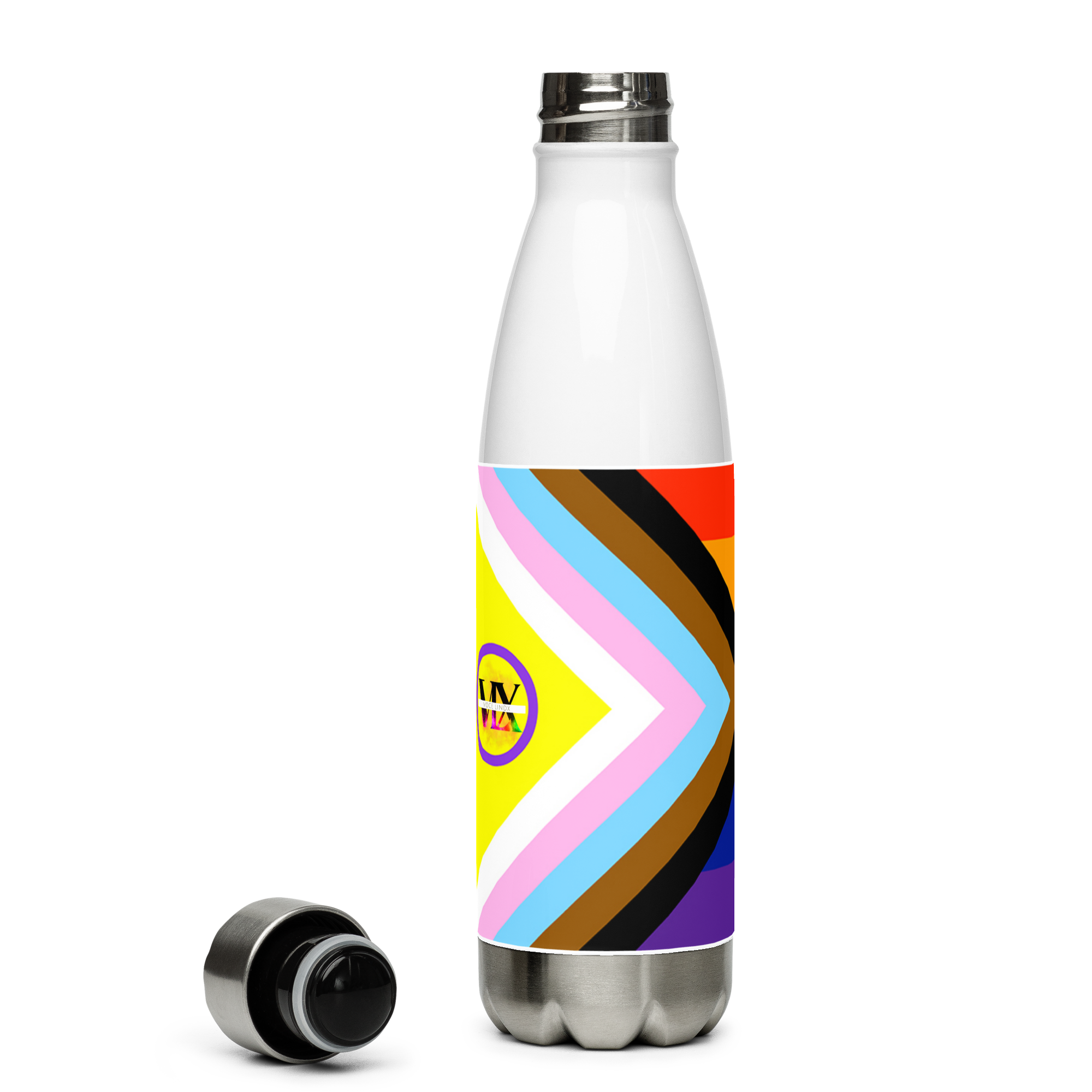 Intersex-Inclusive Pride Flag Stainless Steel Water Bottle – 500ml Reusable BPA-Free Insulated Flask | LGBTQIA+ Equality Design