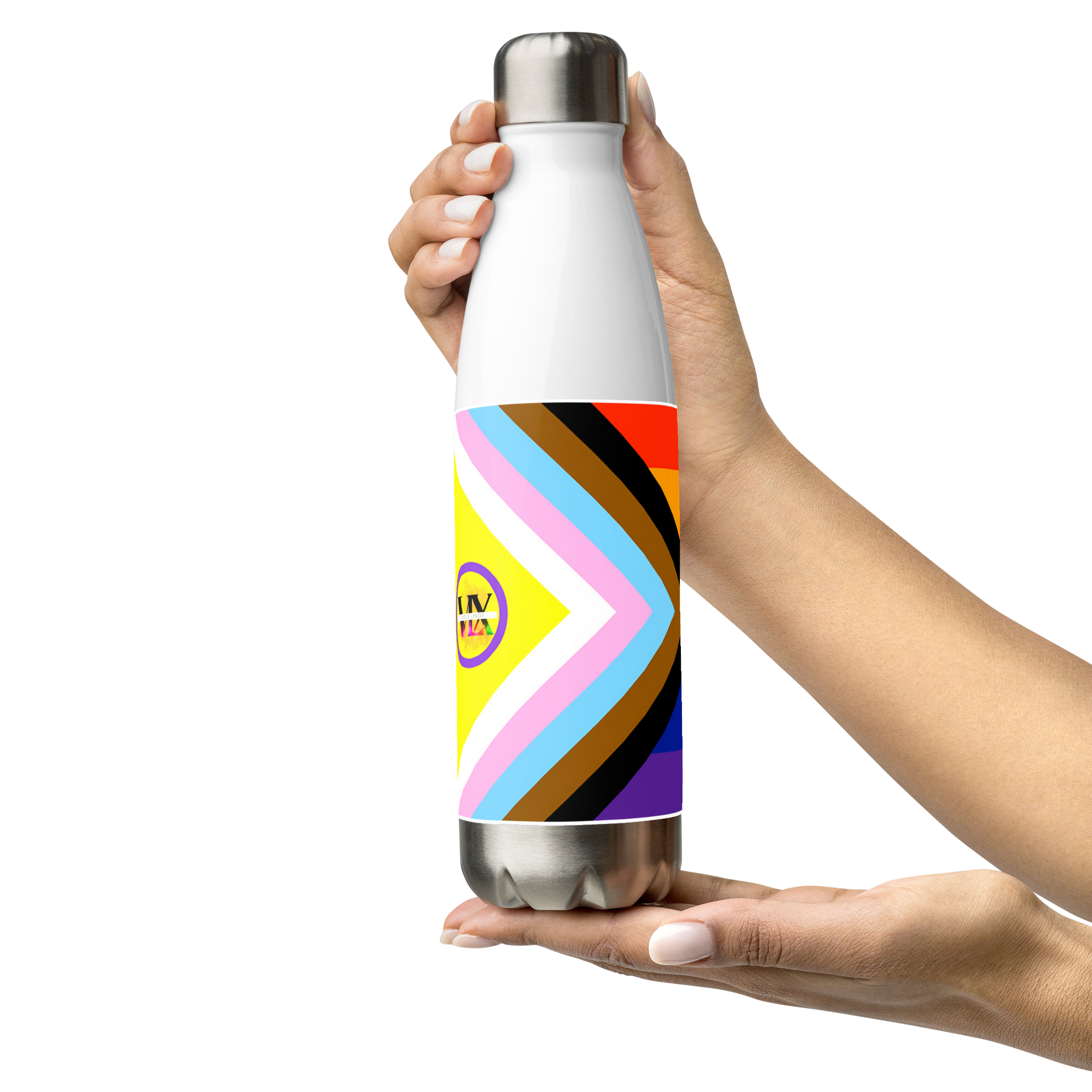 Intersex-Inclusive Pride Flag Stainless Steel Water Bottle – 500ml Reusable BPA-Free Insulated Flask | LGBTQIA+ Equality Design