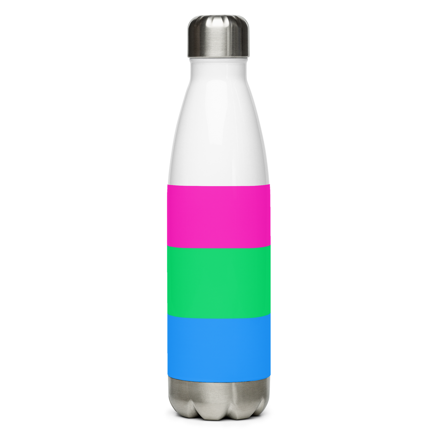 Polysexual Pride Flag Stainless Steel Water Bottle – 500ml BPA-Free Reusable Insulated Flask | LGBTQIA+ Visibility Design