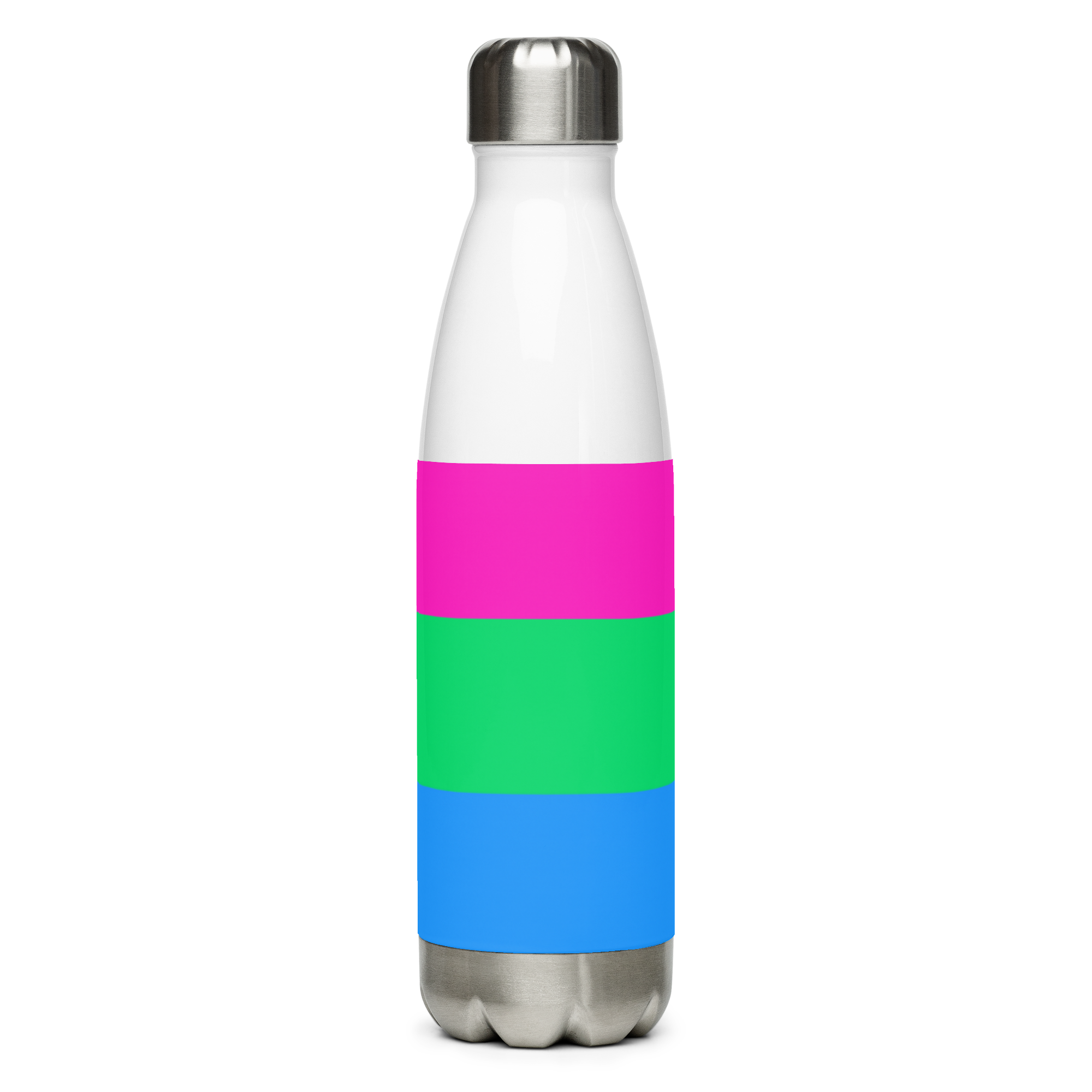 Polysexual Pride Flag Stainless Steel Water Bottle – 500ml BPA-Free Reusable Insulated Flask | LGBTQIA+ Visibility Design