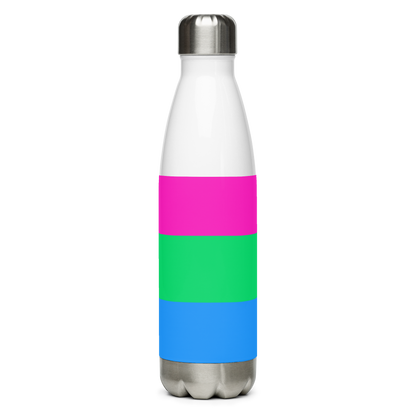 Polysexual Pride Flag Stainless Steel Water Bottle – 500ml BPA-Free Reusable Insulated Flask | LGBTQIA+ Visibility Design