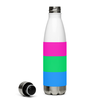 Polysexual Pride Flag Stainless Steel Water Bottle – 500ml BPA-Free Reusable Insulated Flask | LGBTQIA+ Visibility Design