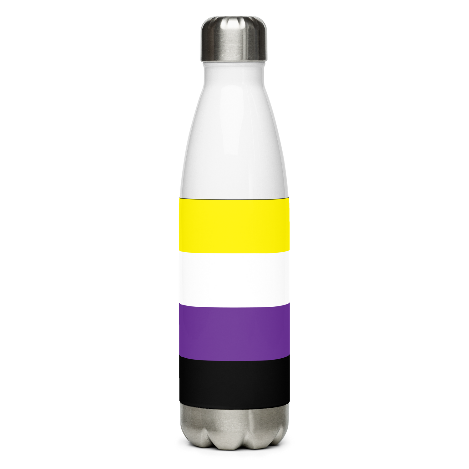 Non-Binary Pride Flag Stainless Steel Water Bottle – 500ml Reusable Insulated BPA-Free Flask | LGBTQIA+ Visibility Edition