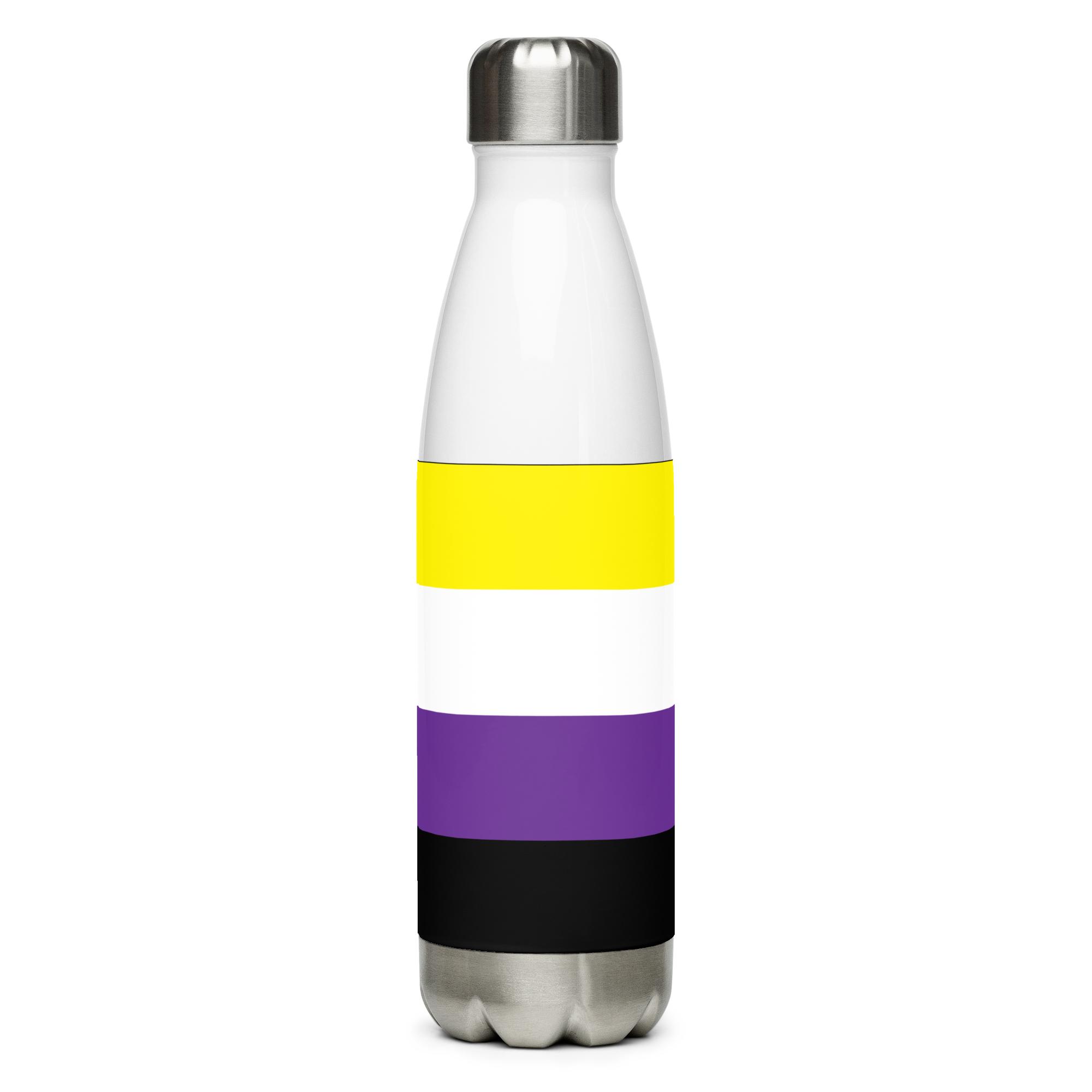 Non-Binary Pride Flag Stainless Steel Water Bottle – 500ml Reusable Insulated BPA-Free Flask | LGBTQIA+ Visibility Edition