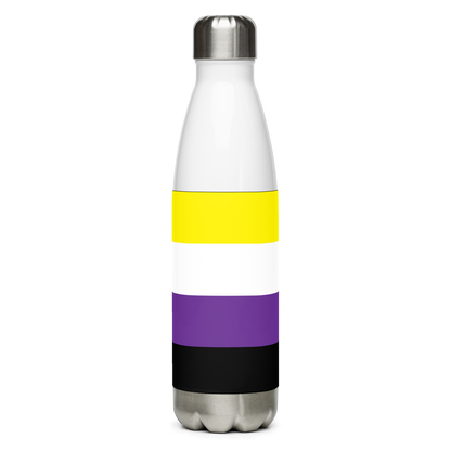 Non-Binary Pride Flag Stainless Steel Water Bottle – 500ml Reusable Insulated BPA-Free Flask | LGBTQIA+ Visibility Edition