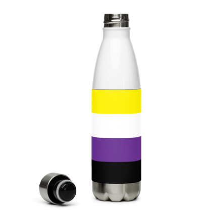 Non-Binary Pride Flag Stainless Steel Water Bottle – 500ml Reusable Insulated BPA-Free Flask | LGBTQIA+ Visibility Edition