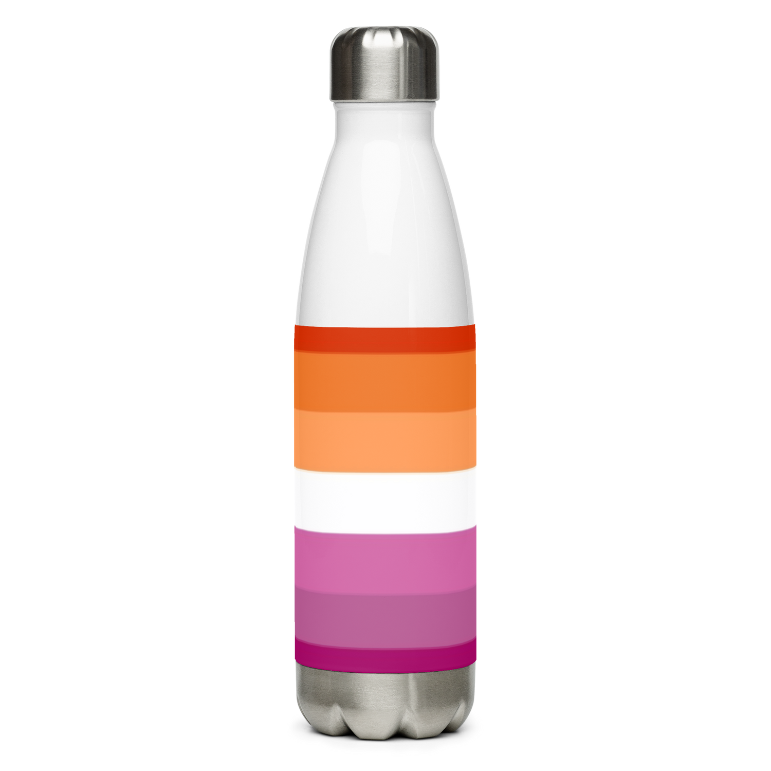 Lesbian Pride Flag Stainless Steel Water Bottle – 500ml BPA-Free Insulated Reusable Flask | LGBTQIA+ Community Design