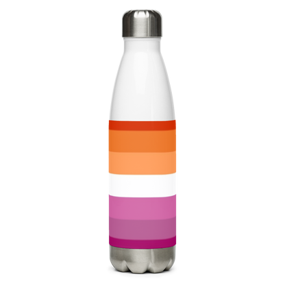 Lesbian Pride Flag Stainless Steel Water Bottle – 500ml BPA-Free Insulated Reusable Flask | LGBTQIA+ Community Design