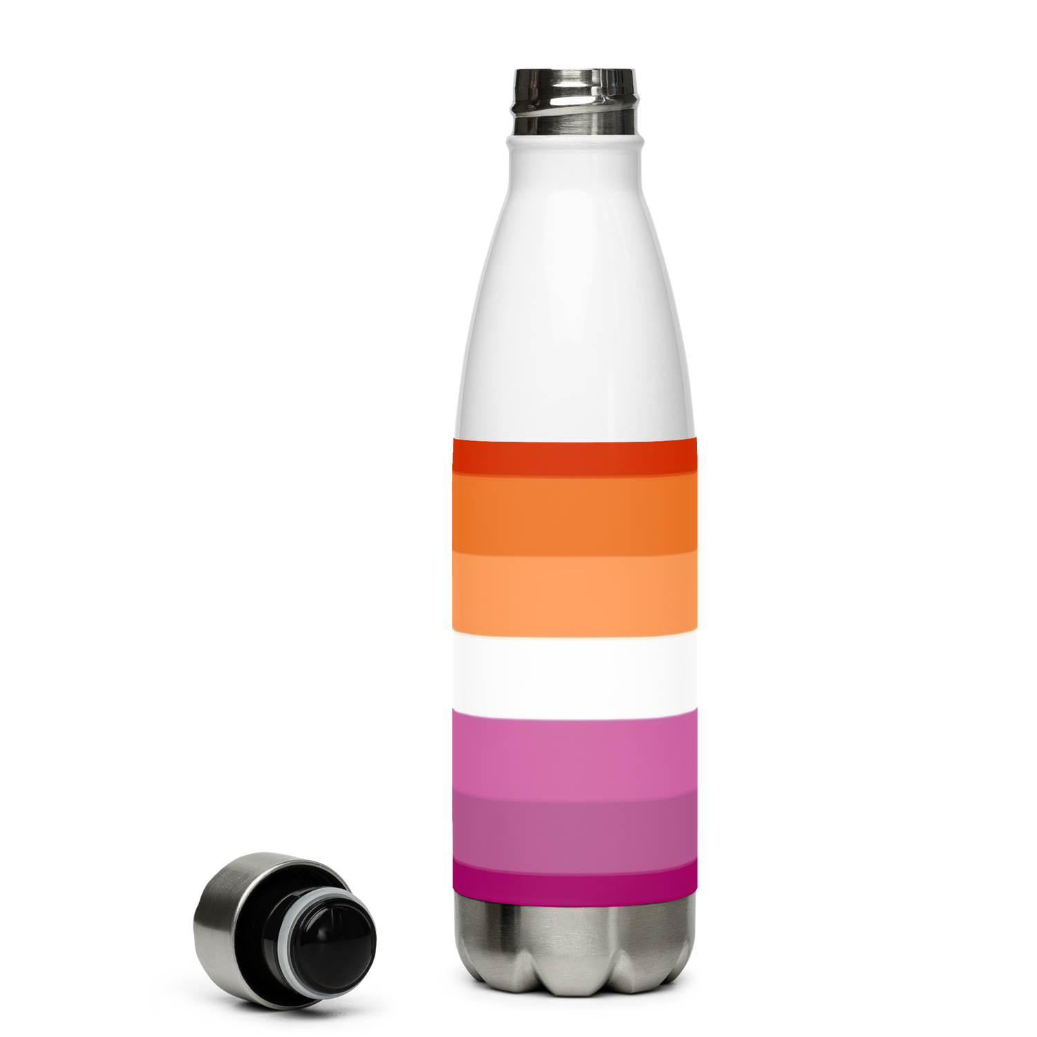 Lesbian Pride Flag Stainless Steel Water Bottle – 500ml BPA-Free Insulated Reusable Flask | LGBTQIA+ Community Design