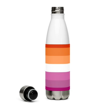 Lesbian Pride Flag Stainless Steel Water Bottle – 500ml BPA-Free Insulated Reusable Flask | LGBTQIA+ Community Design