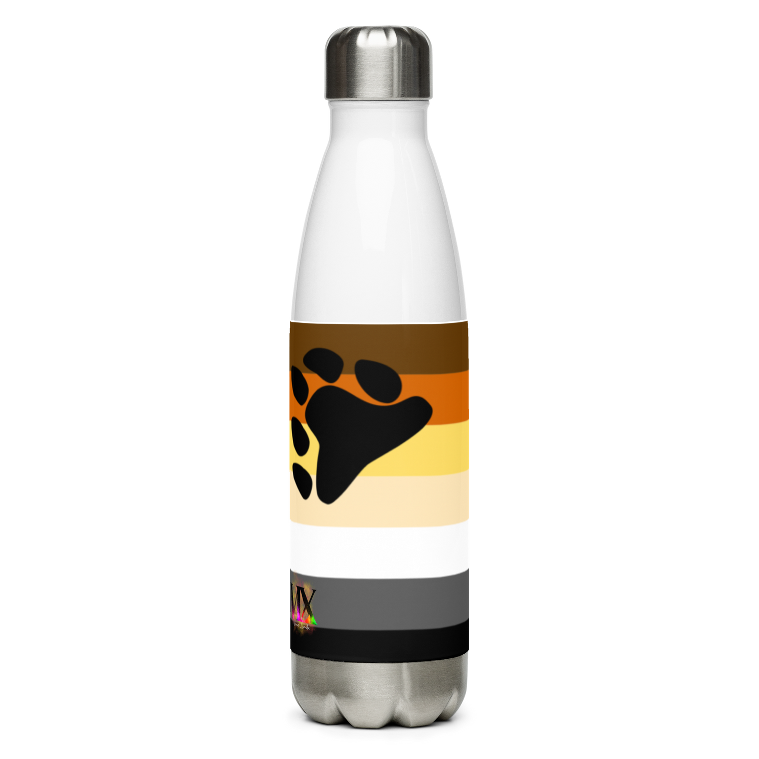 Bear Pride Flag Stainless Steel Water Bottle – 500ml BPA-Free Reusable Insulated Flask | LGBTQIA+ Community Edition