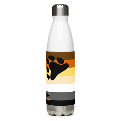 Bear Pride Flag Stainless Steel Water Bottle – 500ml BPA-Free Reusable Insulated Flask | LGBTQIA+ Community Edition