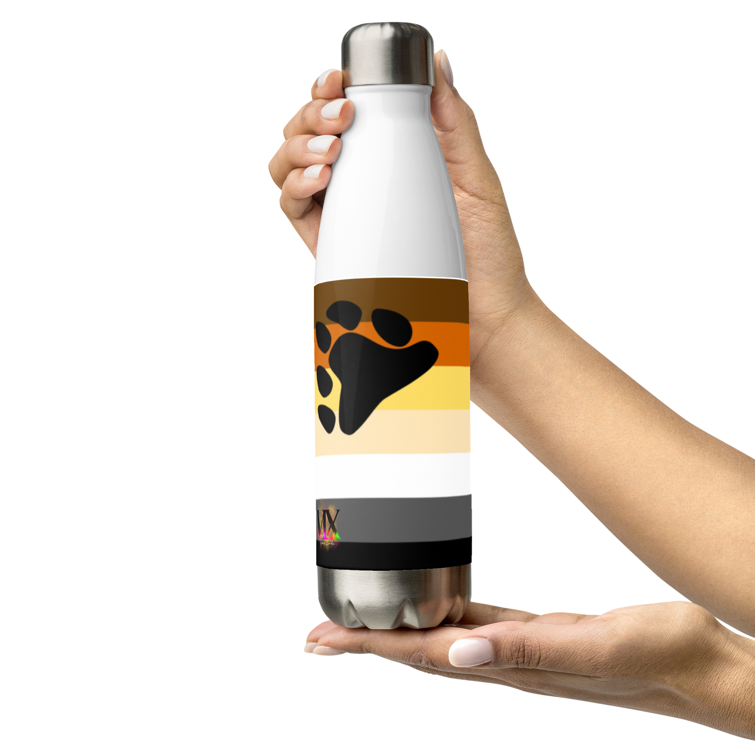 Bear Pride Flag Stainless Steel Water Bottle – 500ml BPA-Free Reusable Insulated Flask | LGBTQIA+ Community Edition