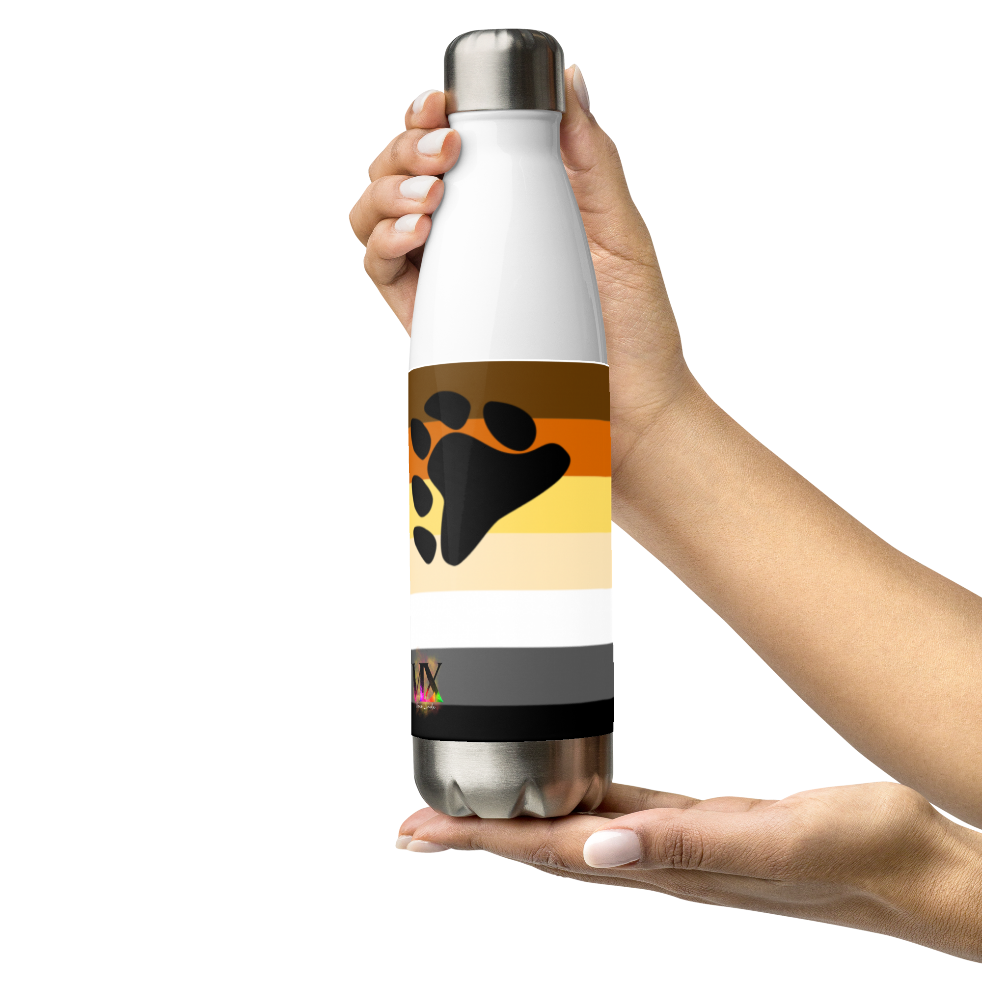 Bear Pride Flag Stainless Steel Water Bottle – 500ml BPA-Free Reusable Insulated Flask | LGBTQIA+ Community Edition