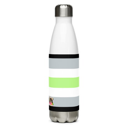 Agender Pride Flag Stainless Steel Water Bottle – 500ml BPA-Free Reusable Insulated Flask | LGBTQIA+ Visibility Design