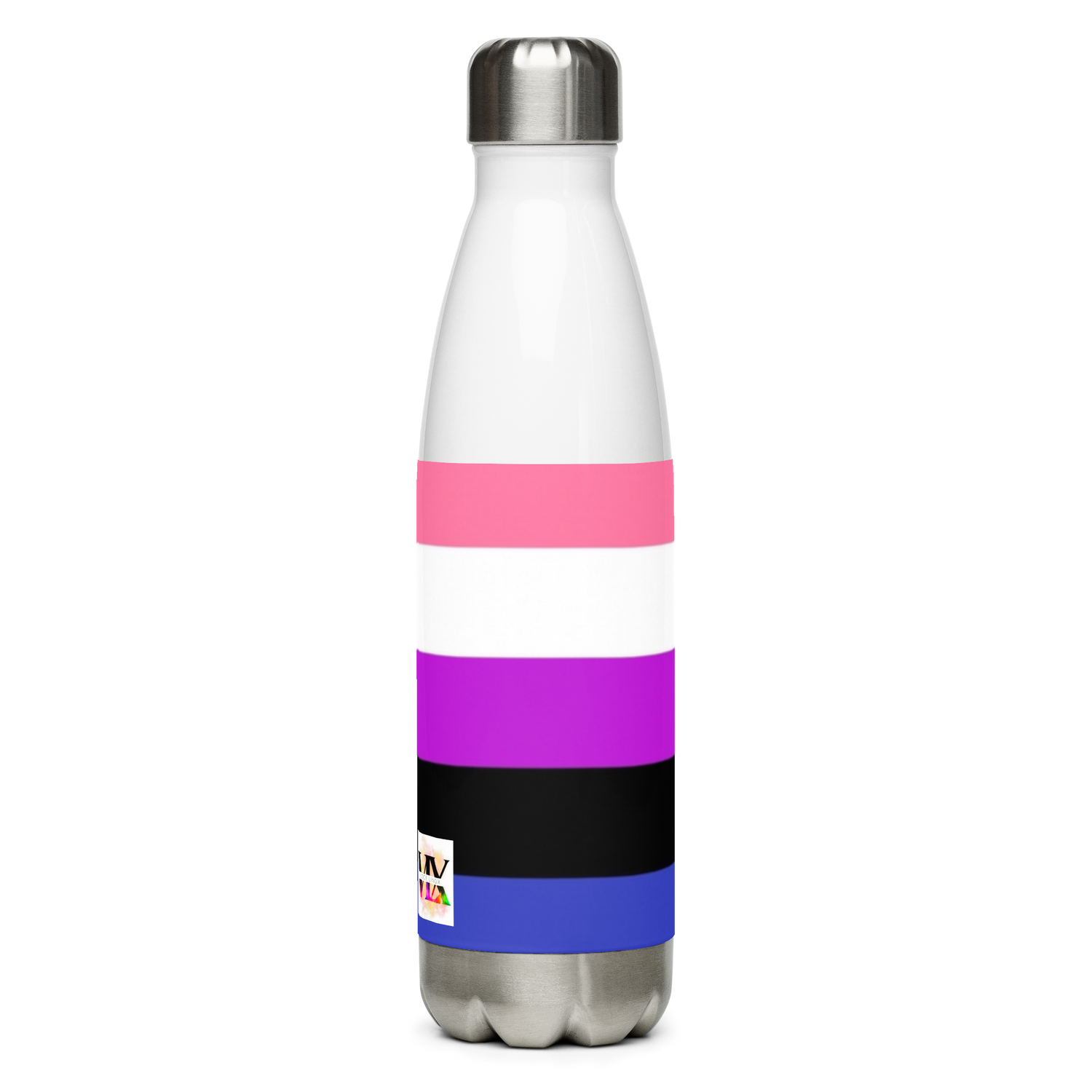 Genderfluid Pride Flag Stainless Steel Water Bottle – 500ml BPA-Free Insulated Reusable Flask | LGBTQIA+ Visibility Edition