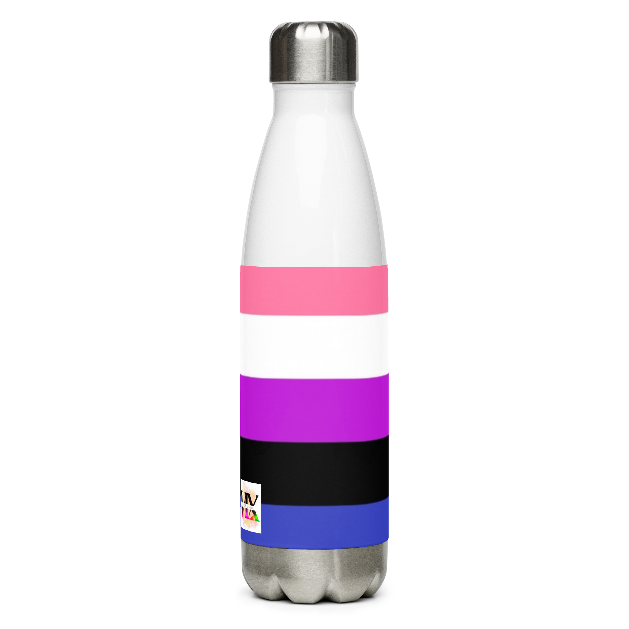 Genderfluid Pride Flag Stainless Steel Water Bottle – 500ml BPA-Free Insulated Reusable Flask | LGBTQIA+ Visibility Edition