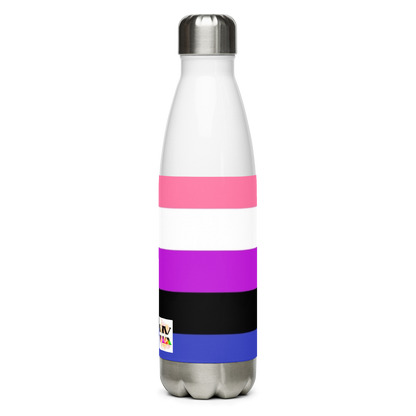 Genderfluid Pride Flag Stainless Steel Water Bottle – 500ml BPA-Free Insulated Reusable Flask | LGBTQIA+ Visibility Edition