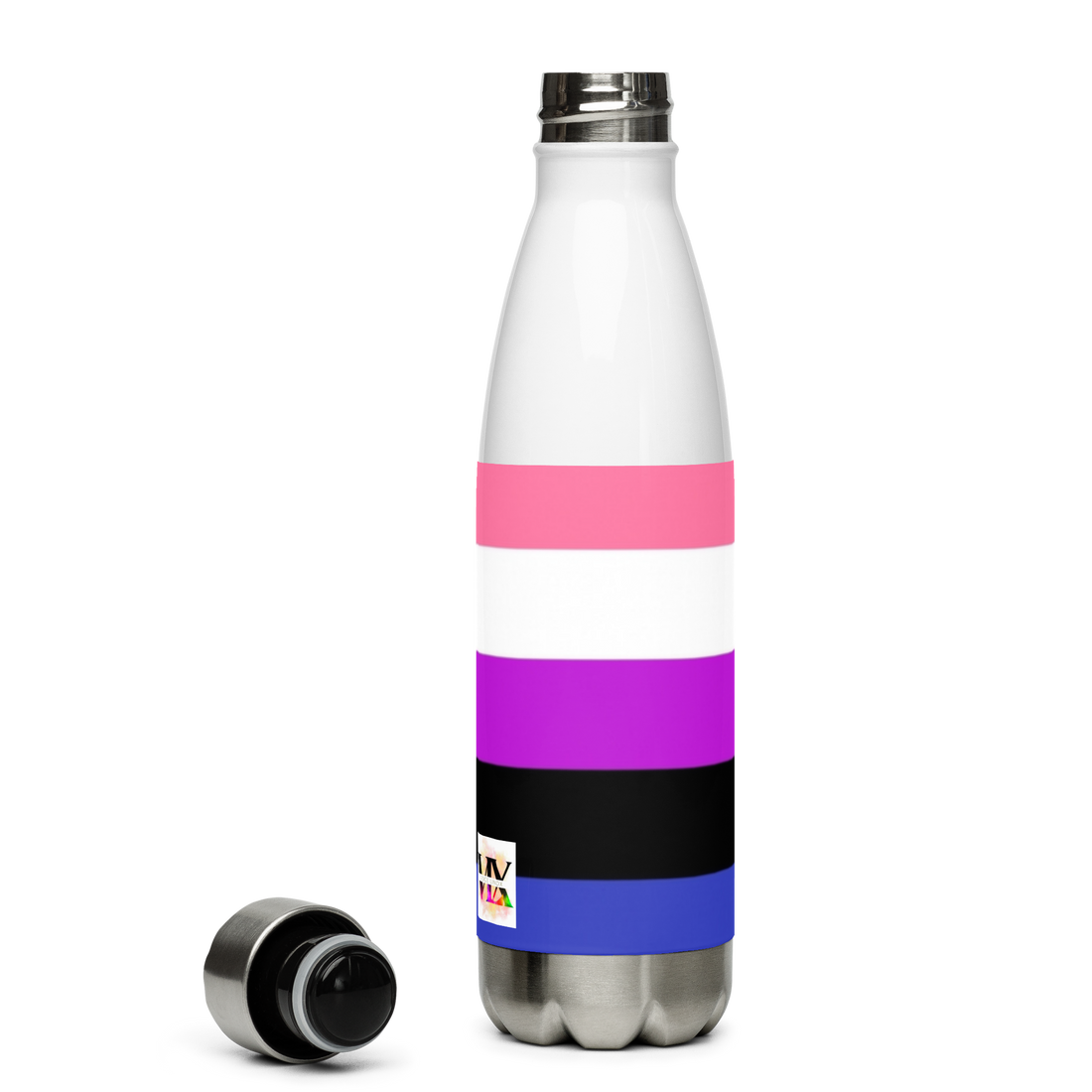 Genderfluid Pride Flag Stainless Steel Water Bottle – 500ml BPA-Free Insulated Reusable Flask | LGBTQIA+ Visibility Edition
