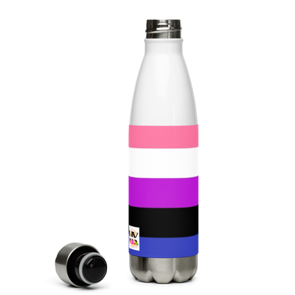 Genderfluid Pride Flag Stainless Steel Water Bottle – 500ml BPA-Free Insulated Reusable Flask | LGBTQIA+ Visibility Edition