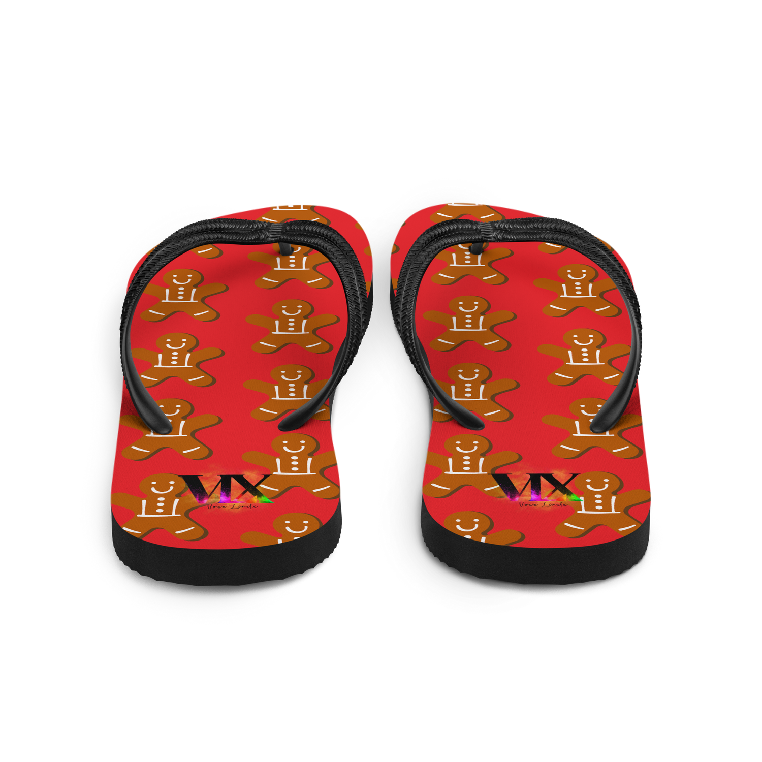 VOCE LINDX Christmas Cookies Flip‑Flops – Festive Design, Cushioned Sole &amp; Non‑Slip Grip – Seasonal Summer Footwear