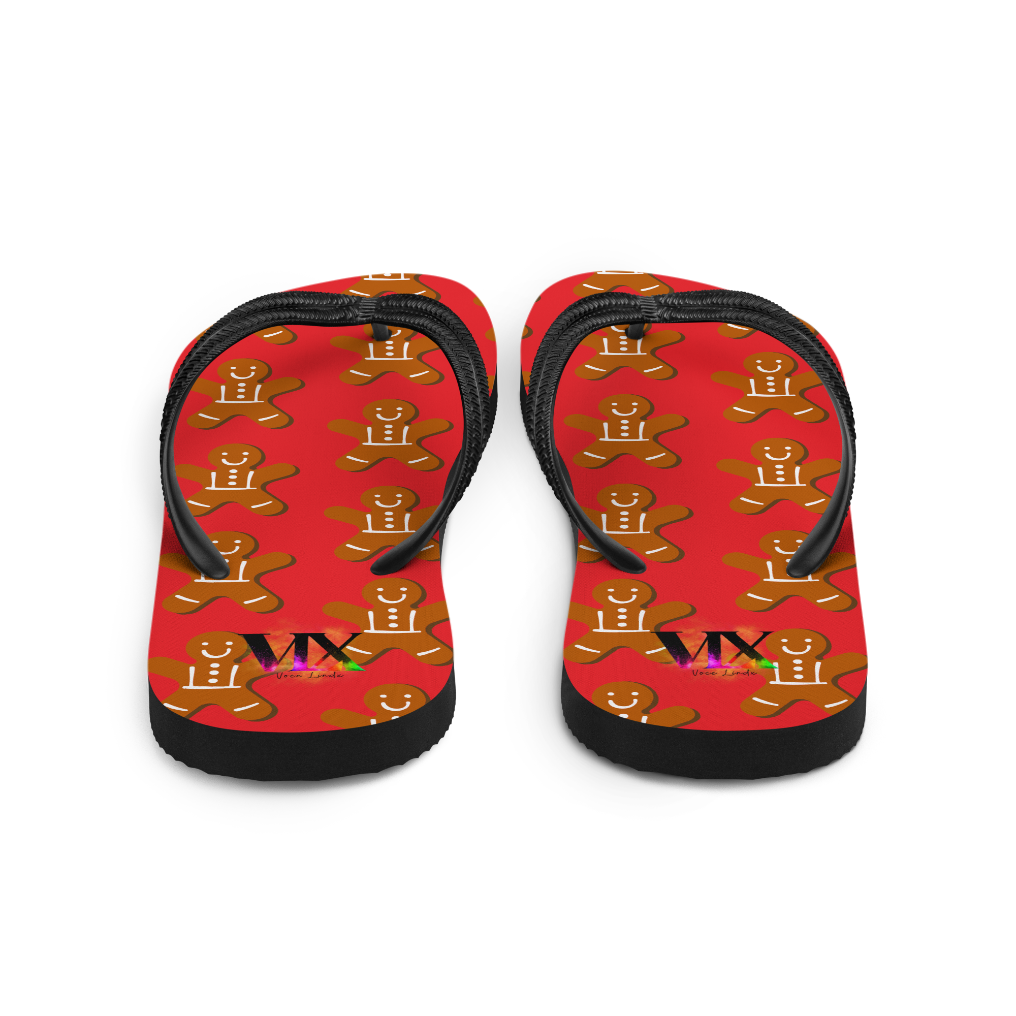VOCE LINDX Christmas Cookies Flip‑Flops – Festive Design, Cushioned Sole &amp; Non‑Slip Grip – Seasonal Summer Footwear