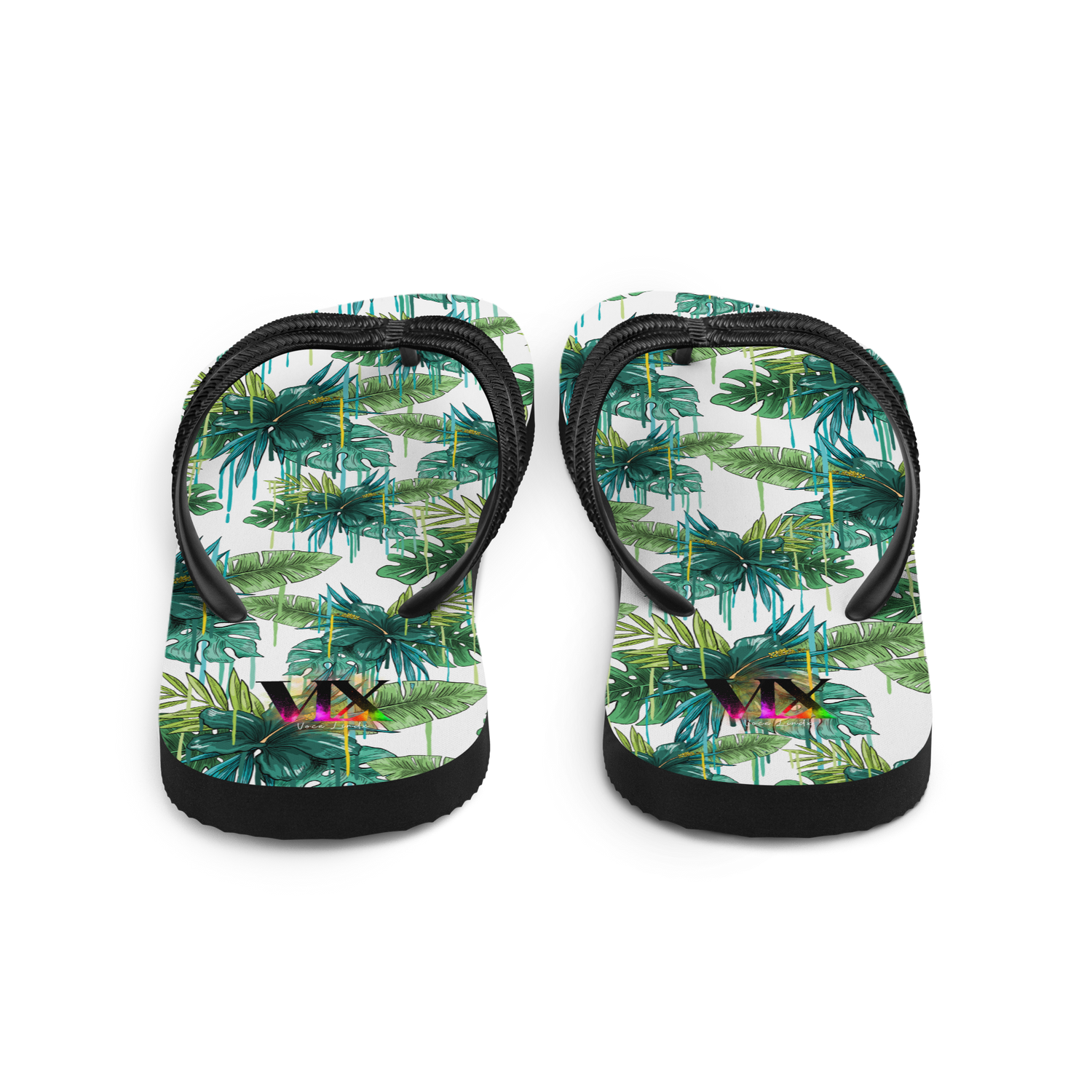 VOCE LINDX Green Flower Flip‑Flops – Floral Design, Cushioned Sole &amp; Non‑Slip Grip – Lightweight Summer Footwear