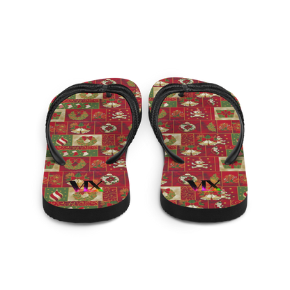 Christmas Santa Red Flip-Flops – Holiday Sandals with Cushioned Sole | Festive Footwear for Christmas Cheer
