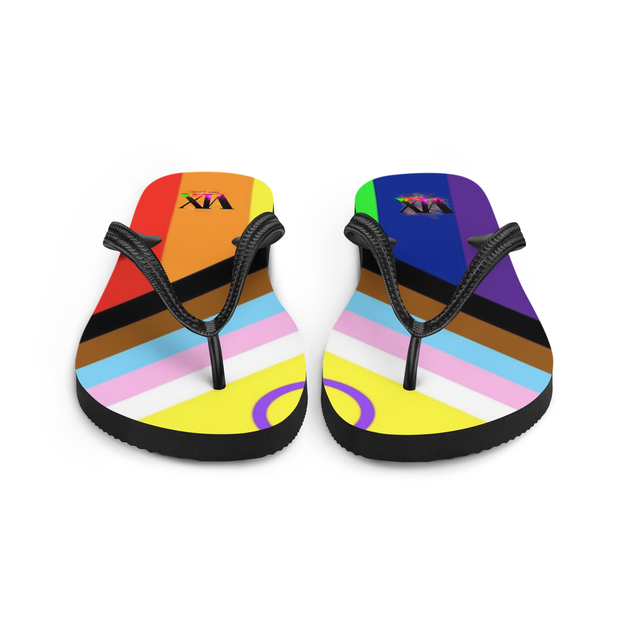 VOCE LINDX Intersex Pride Flip‑Flops – Rubber Sole with Soft Lined Strap &amp; Non‑Slip Grip – Inclusive Summer Footwear