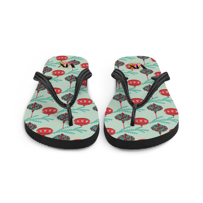 VOCE LINDX Christmas Baubles Flip‑Flops – Festive Ornament Print, Cushioned Sole &amp; Non‑Slip Grip – Fun Seasonal Footwear