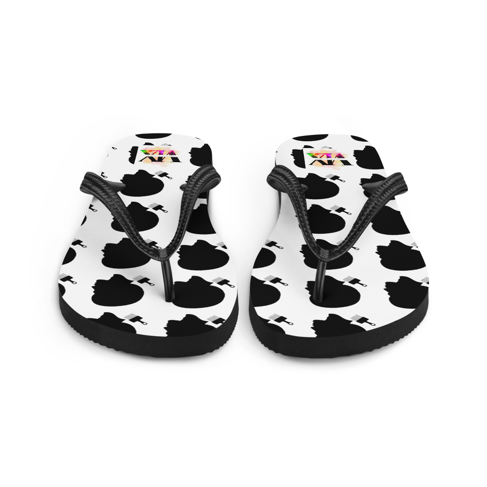 Black Power Flip-Flops – Cushioned Sole Sandals with Empowerment Fist Design | Bold Statement Footwear